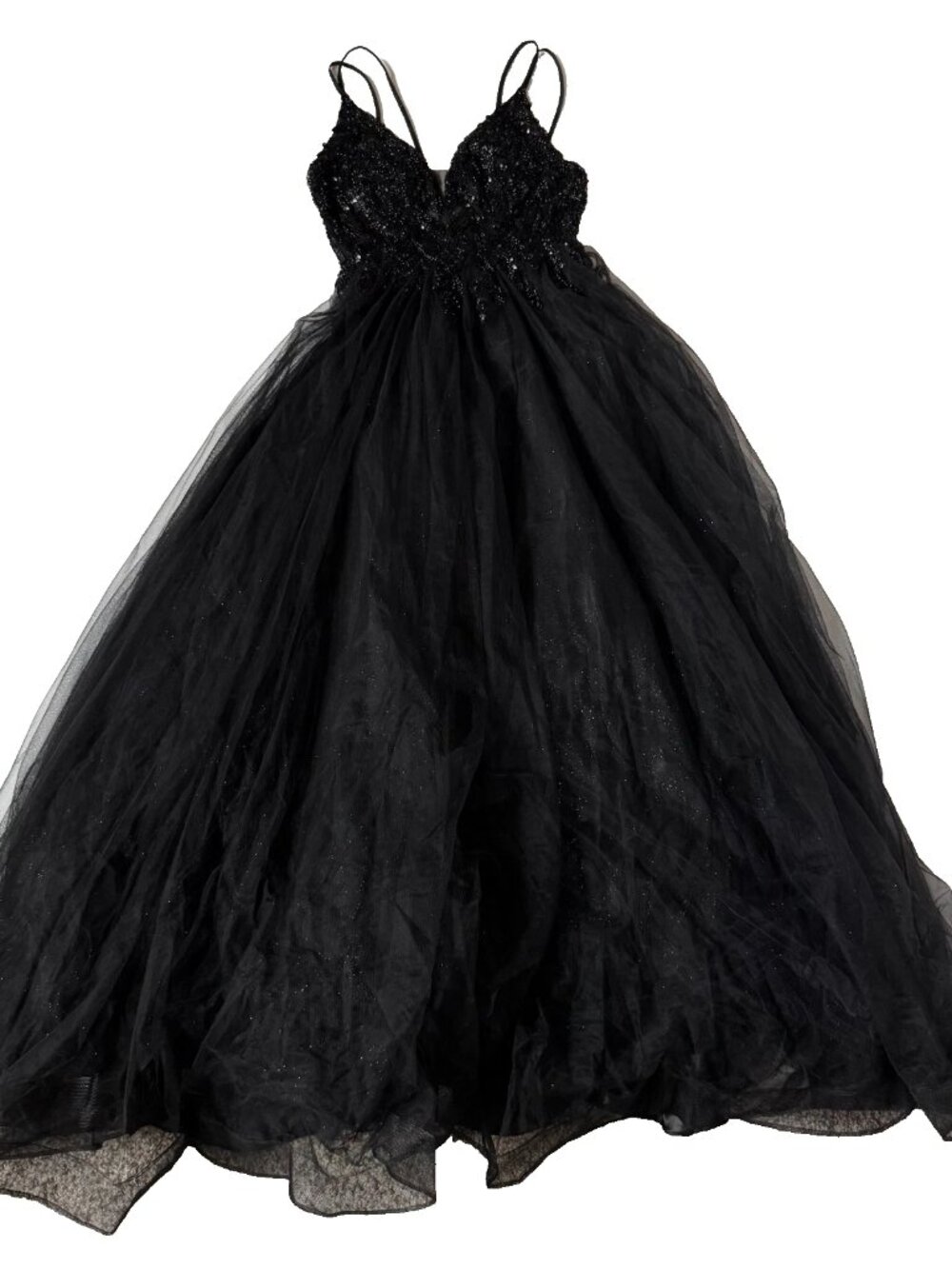 Ladivine Womens S Black Tulle Formal Prom Dress Black Cinderella Divine Beaded